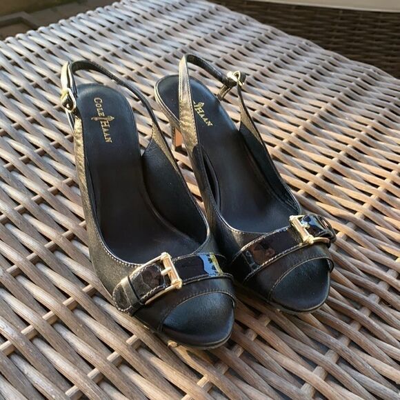 Cole Haan NikeAir Judy Slingback Leather Shoes 7.5 - Picture 1 of 7